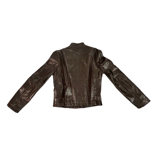 Vintage Wilsons Brown Leather Motorcycle Jacket, Size M - Picture 3 of 6